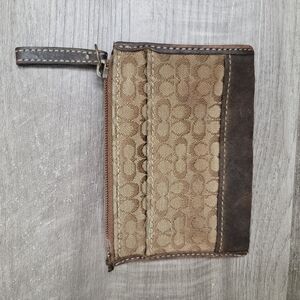 Coach Brown and Tan Coin Wallet